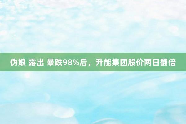 伪娘 露出 暴跌98%后，升能集团股价两日翻倍