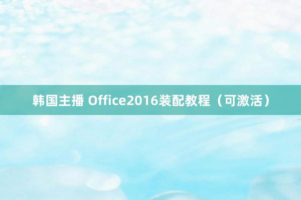 韩国主播 Office2016装配教程（可激活）