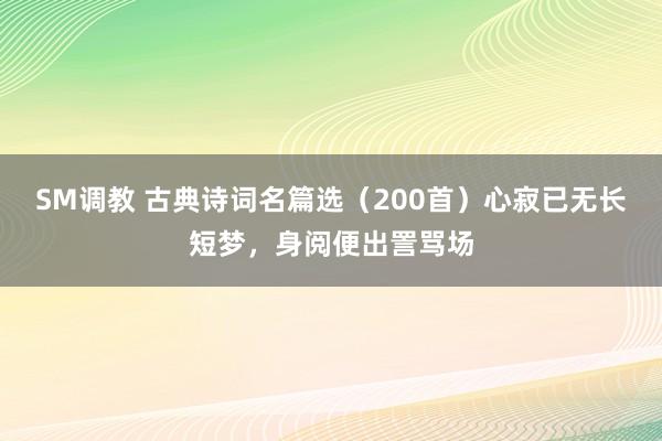 SM调教 古典诗词名篇选（200首）心寂已无长短梦，身阅便出詈骂场