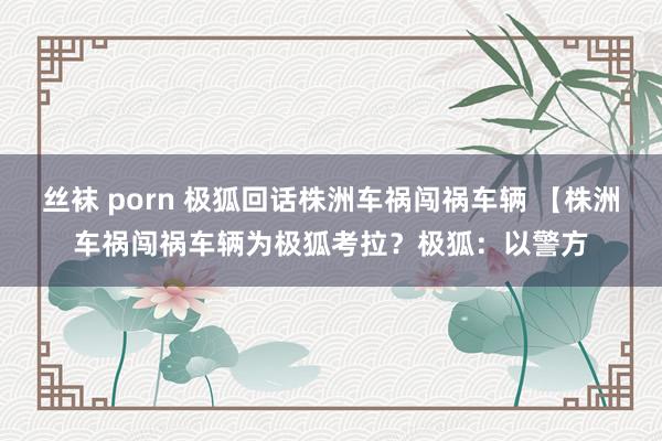 丝袜 porn 极狐回话株洲车祸闯祸车辆 【株洲车祸闯祸车辆为极狐考拉？极狐：以警方