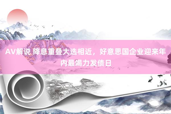 AV解说 降息重叠大选相近，好意思国企业迎来年内最竭力发债日