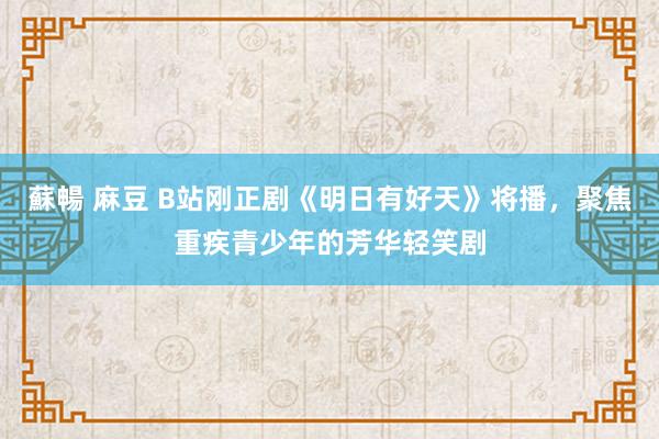 蘇暢 麻豆 B站刚正剧《明日有好天》将播，聚焦重疾青少年的芳华轻笑剧