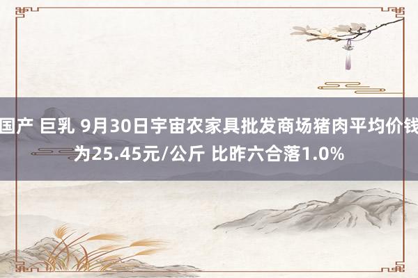 国产 巨乳 9月30日宇宙农家具批发商场猪肉平均价钱为25.45元/公斤 比昨六合落1.0%