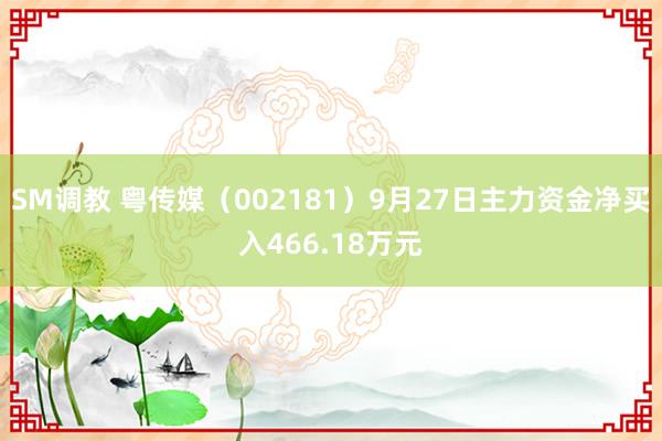 SM调教 粤传媒（002181）9月27日主力资金净买入466.18万元