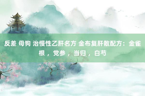 反差 母狗 治慢性乙肝名方 金布复肝散配方：金雀根 ，党参 ，当归 ，白芍