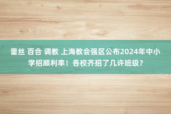 蕾丝 百合 调教 上海教会强区公布2024年中小学招顺利率！各校齐招了几许班级？