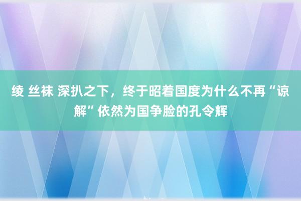 绫 丝袜 深扒之下，终于昭着国度为什么不再“谅解”依然为国争脸的孔令辉