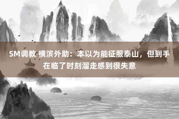 SM调教 横滨外助：本以为能征服泰山，但到手在临了时刻溜走感到很失意