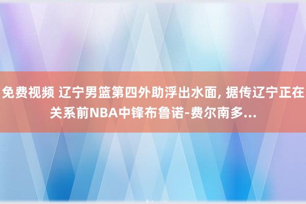 免费视频 辽宁男篮第四外助浮出水面， 据传辽宁正在关系前NBA中锋布鲁诺-费尔南多...