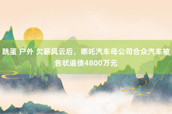 跳蛋 户外 欠薪风云后，哪吒汽车母公司合众汽车被告状追债4800万元