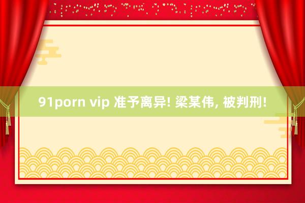 91porn vip 准予离异! 梁某伟， 被判刑!