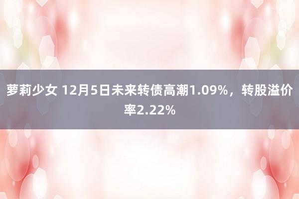 萝莉少女 12月5日未来转债高潮1.09%，转股溢价率2.22%