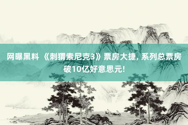 网曝黑料 《刺猬索尼克3》票房大捷， 系列总票房破10亿好意思元!